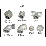 GI fittings: coupling, elbow, tee, reducer, etc. s20 or s40