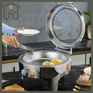 Round Chaffing Dish Buffet with Cover 6.8Quart Chaffing Servers with Glass Lid Food Warmer Set