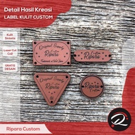 Label Kulit CUSTOM 50PCS . label tas rajut . label jeans . label kulit custom nama
