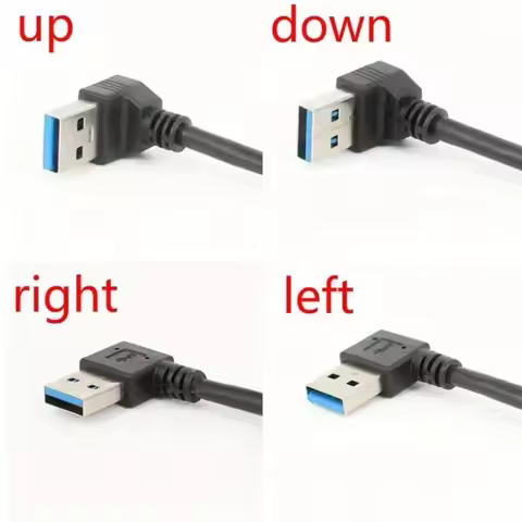 USB 3.0 Right Angle Extension Cable High-Speed Data & Fast Charging 90° Adapter for PC/Laptop/Phone,