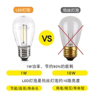 S14 Retro Edison LED Filament Bulb E26/E27 Screw PC Waterproof Outdoor Camping Atmosphere Bulb RZW6