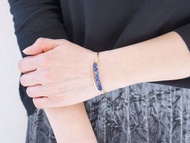 黃銅 x 石青金石 黃銅手鐲 天然石 誕生石 青金石