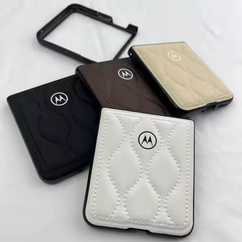 Luxury Water Ripple Down Jacket Flip Phone Case For Motorola Razr 60 50 Ultra 5G Shockproof Soft Pro
