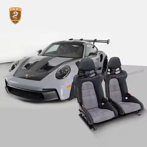 2Pcs Universal Car Seat For Porsche 911 Boxster Cayman 718 911 GT3RS Dry Carbon Fiber Bucket Seats