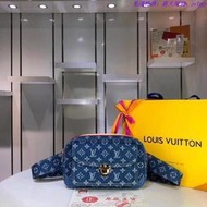 免運特價LOUIS VUITTON路易威登 LV女款單肩包 中古VINTAGE 牛仔丹寧單肩包 手拿包 時尚休閒女包