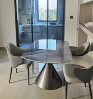 餐桌dining table家用可旋轉伸縮折疊圓桌家用圓形可伸縮兩用桌#餐桌#dining table
