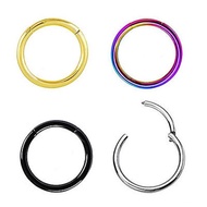 6-10mm 14G Stainless Steel Hinged Clicker Septum Segment Hoop Ring Ear Lip Nose