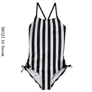 Sw321 GB Girls Swimsuit Black Stripe