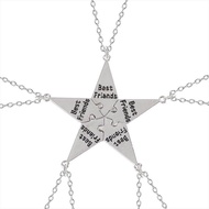 5 6 7-piece Best Friend Stitching Necklace Male and Female Students Bff Friendship Pendant Star Meta
