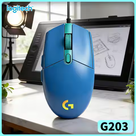 Logitech G203 Wired Gaming Mouse RGB Backlight 8000 DPI 6 Buttons 1ms Response 85g Lightweight PC La