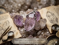 紫超七 × 白駭骨 × 水膽三合一水晶白銅吊墜