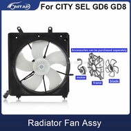 1 Radiator Cooling Fan Assy For HONDA CITY SEL 2003~2008 GD6 GD8 Cooling Fan Motor/Frame/Blade Auto 
