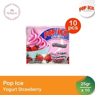 POP ICE Milk Shake Powder Minuman Es Blender Bubuk Rasa Yoghrut Stroberi Renceng isi 10 Sachet