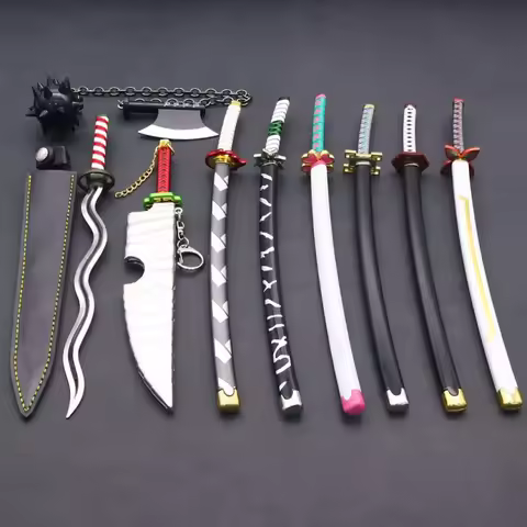 Demon Slayer Sword Weapon Set Nichirin Blade Collection Real Steel Anime Peripheral Katana Weapon Sa
