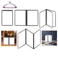 [deevoka] Restaurant Menu Cover Clear Double Panel PU Leather Frame 9.06x12.60inch Menu Holder for C