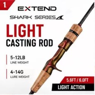 EXTEND Shark Forty Light Casting Rod 5.6FT 6.0FT 2PCS Light Action BC Rod 5-12LB 4-14G