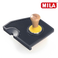 MILA 櫸木色彩矽膠填壓器58mm-黃+梯柱咖啡填壓墊
