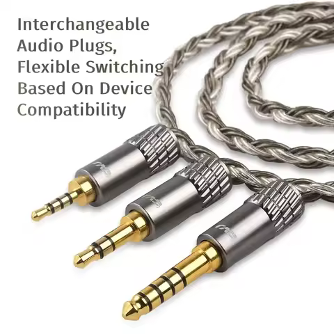 CVJ TS800 200 Core Eight Core Silver Planting HIFI Headphone Audio Upgrade Cable 2.5/3.5/4.4mm Switc