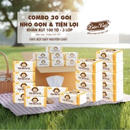 Bao Bao multi-purpose tissue paper, box of 30 packs, Compact, Soft, Good Absorption