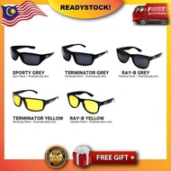 Ibnusina Eyewear HD Polarized Cermin Mata Anti Silau Men Women Sunglasses. Spek Mata Lelaki Hitam Mu