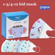 【0-3/4-12yo】Forzen/marvel/spider/mickey mask kid 3D Printed mask 3ply protective disposablemask face mask infant cartoon fun mask shark baby design mask