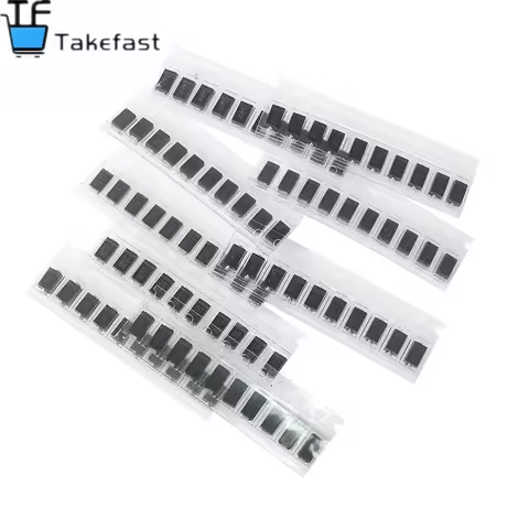 Takefast 90pcs SMD Diode Kit 1N4007 1N4001 1N4004 SS14 SS16 SS24 SS26 SS34 SS36 9 Values X10pcs Rect