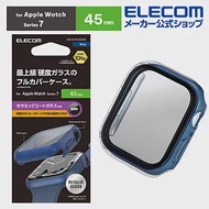 ELECOM Apple Watch7 45mm 陶瓷塗層玻璃保護殼- 藍