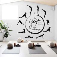 Yoga Pose Vinyl Wall Decal Meditation Indoor Training Yoga Club Home Bedroom Dress Up Wall Sticker F