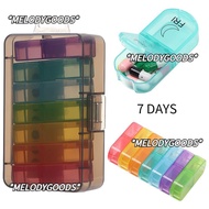 MELODG Medicine Storage Box Rainbow Color Morning and Night 7 Days AM PM Medicine Dispenser