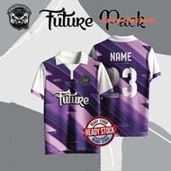 FUTURE Purple Jersey Custom Name and Number Jersey Hitam Design Baru Jersey Retro Collar Baju Jersi Custom Name And Number Football Jersey Plus Size