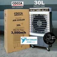 COCCA 30L Tank NEW Evaporative Air Cooler 3500m3h Air Flow (4 Ice Pack included)