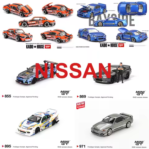 Kaido House+MINIGT Nissan Skyline GT-R (R34) Kaido Works V1 KHMG048 Diecast Automotive Model Ornamen