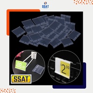 PRICE PLATE/PRICE HOLDER/BARCODE PLAT 4.5CM X 6CM (CLEAR) & 4CM X 6CM (BLACK)