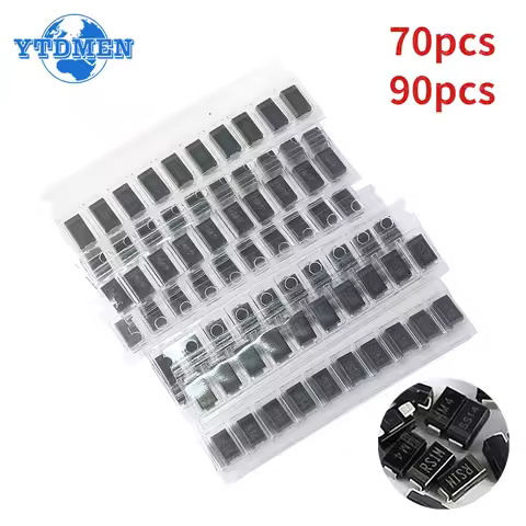 70/90pcs SMD Diode SMA 1N4001 1N4004 1N4007 SS14 SS24 SS34 SS16 SS26 SS36 Rectifier Diodes Circuit B