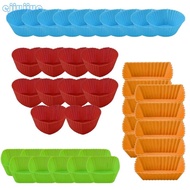 cc 40Pcs Silicone Cupcakes Bakings Cups Muffins Cake Bakings Molds Reusable Cupcakes Liner Pastries 