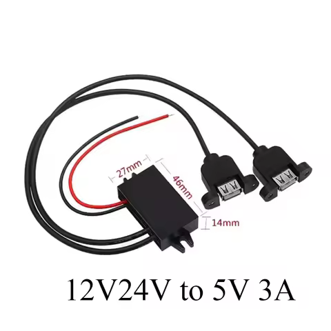 12V24V to 5V 3A Charging Converter DC DC 12V to 5V Step Down Converter with Female/MICRO/TYPE C/MINI