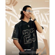 2024 EFS jersey street trend short-sleeved Tictok Ootd V-neck sports black jersey large size T-shirt