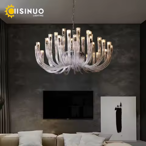 Luxury Design Crystal Glass Chandelier J Tube Style G9 Home Decora Pendant Lamp for Living Room Bedr