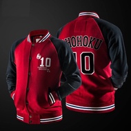 TOP☆▧  เสื้อแจ็คเก็ตเบสบอลพิมพ์ลาย Anime Suramu Danku Shohoku Basketball Jacket Hanamichi Sakuragi F