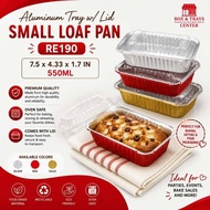 (10,20pcs) Aluminum Tray w/ Lid RE190 Loaf Pan S 7.5x4.3x1.8 550ml Colored Thick