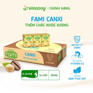 Thùng sữa đậu nành Fami Canxi Cà Phê (36 hộp x 200ml)