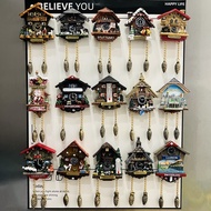 Swiss Austrian German Pinecone House Gugu Clock Fridge Tourist Refrigerator Stickers Decoration