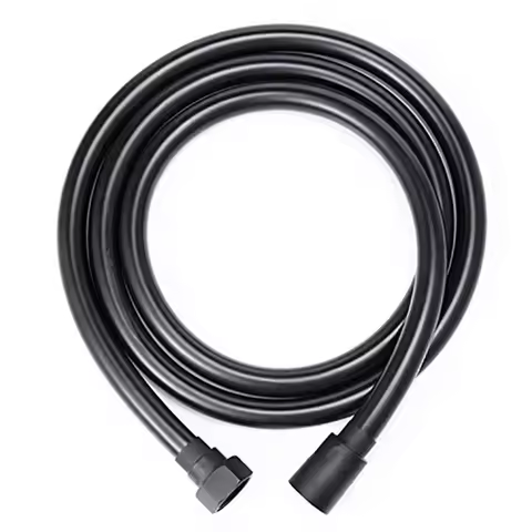 Black PVC Flexible Shower Hose, Extended Bathroom Shower Hose Extension Tube, Water Hose, Bathroom A