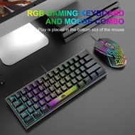 RGB K61 Wired 60 Percent 62 Keys Ergonomic Gaming Keyboard For Laptop Desop Computer gk61 keyboard