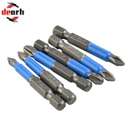Screwdriver Bit Set PH1 PH2 PH3 PZ1 PZ2 PZ3 5* 50mm Length Blue+Silver