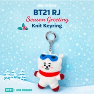 [LINE FRIENDS] RJ Season’s Greeting Knit Keyring | BT21 Plush Bag Charm | Cute K-Pop Character Acces