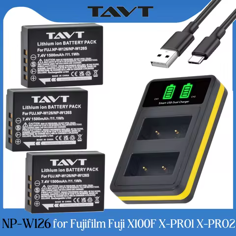 NP-W126 NP-W126S NP W126 Battery and USB Dual Charger for Fujifilm XT30II XM5 X100F X100V XS10 XT30 