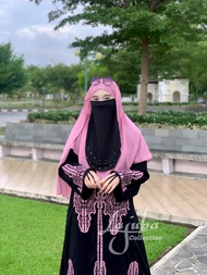 murah gamis abaya bordir pink gamis hitam