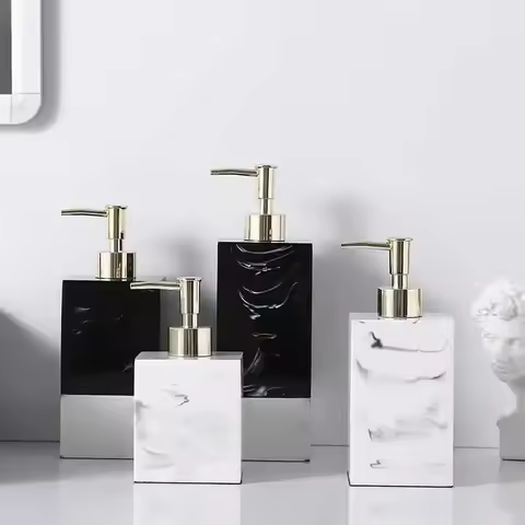 Marble Square Soap Dispenser Creative Square Resin Emulsion Bottle Bathroom Accessories Emulsion Bot