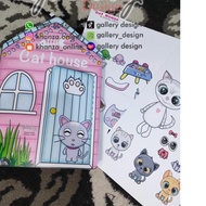 TOY ASSEMBLE AND DISASSEMBLE | CAT HOUSE PAPER DOLL | Educational cat house toys
